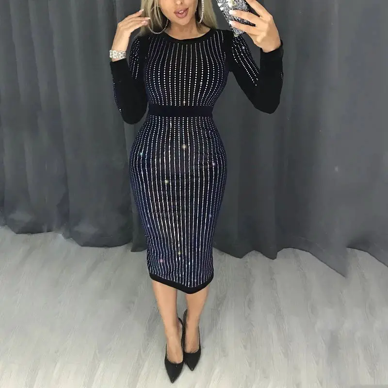 Sequin Embellished Bodycon Long Dress