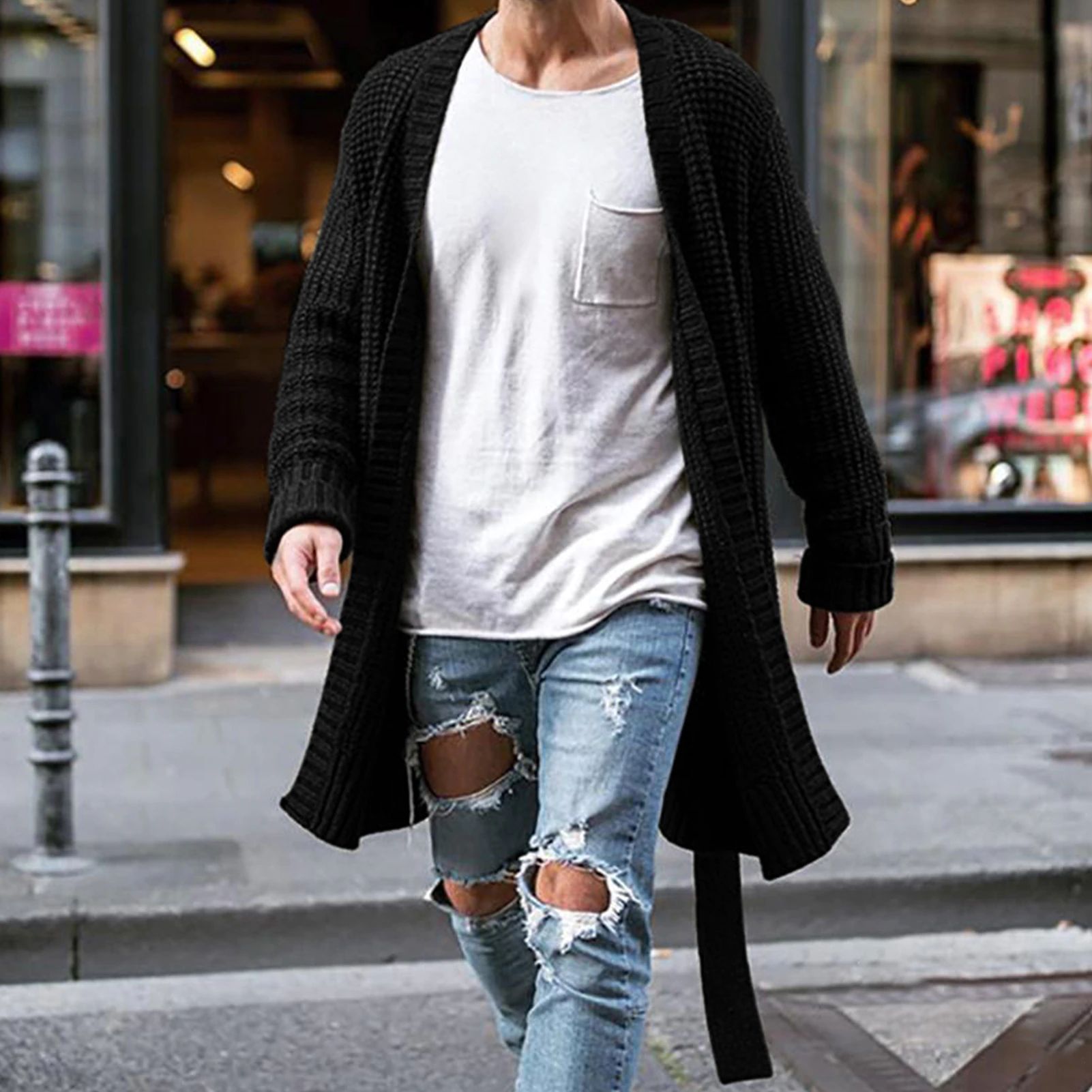 Warm Cardigan Men Long Sleeve