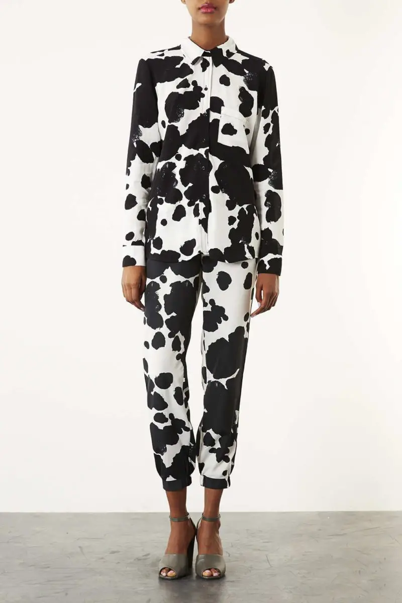 calvin klein cow print pants