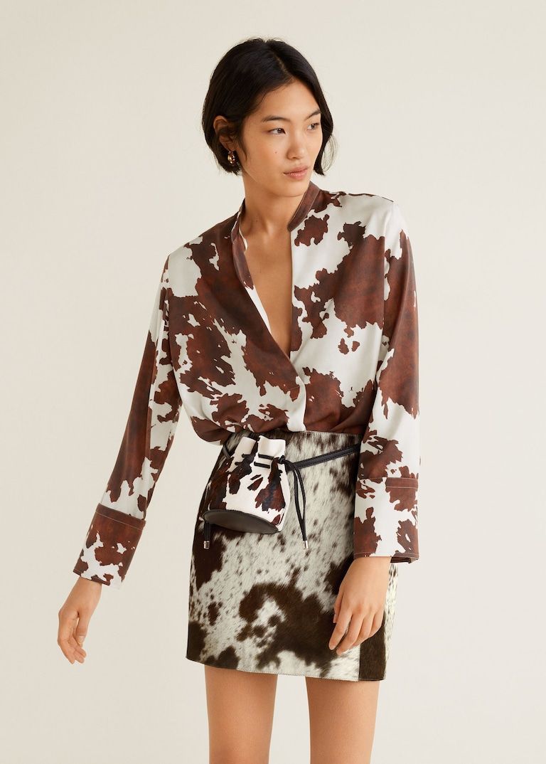 Cow print blouse