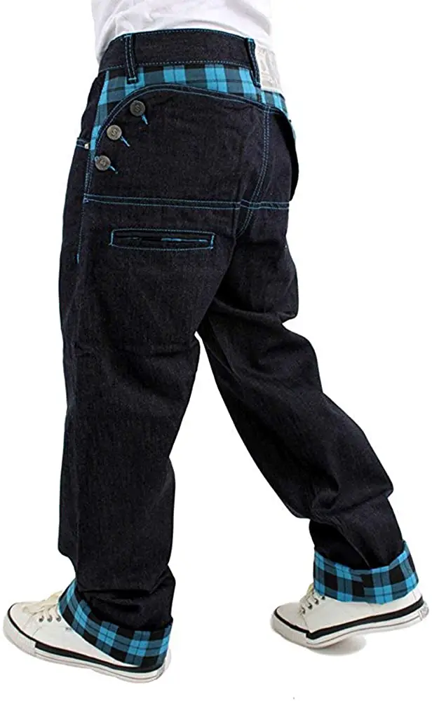 Dirty Money Scottish Blue Check Jeans