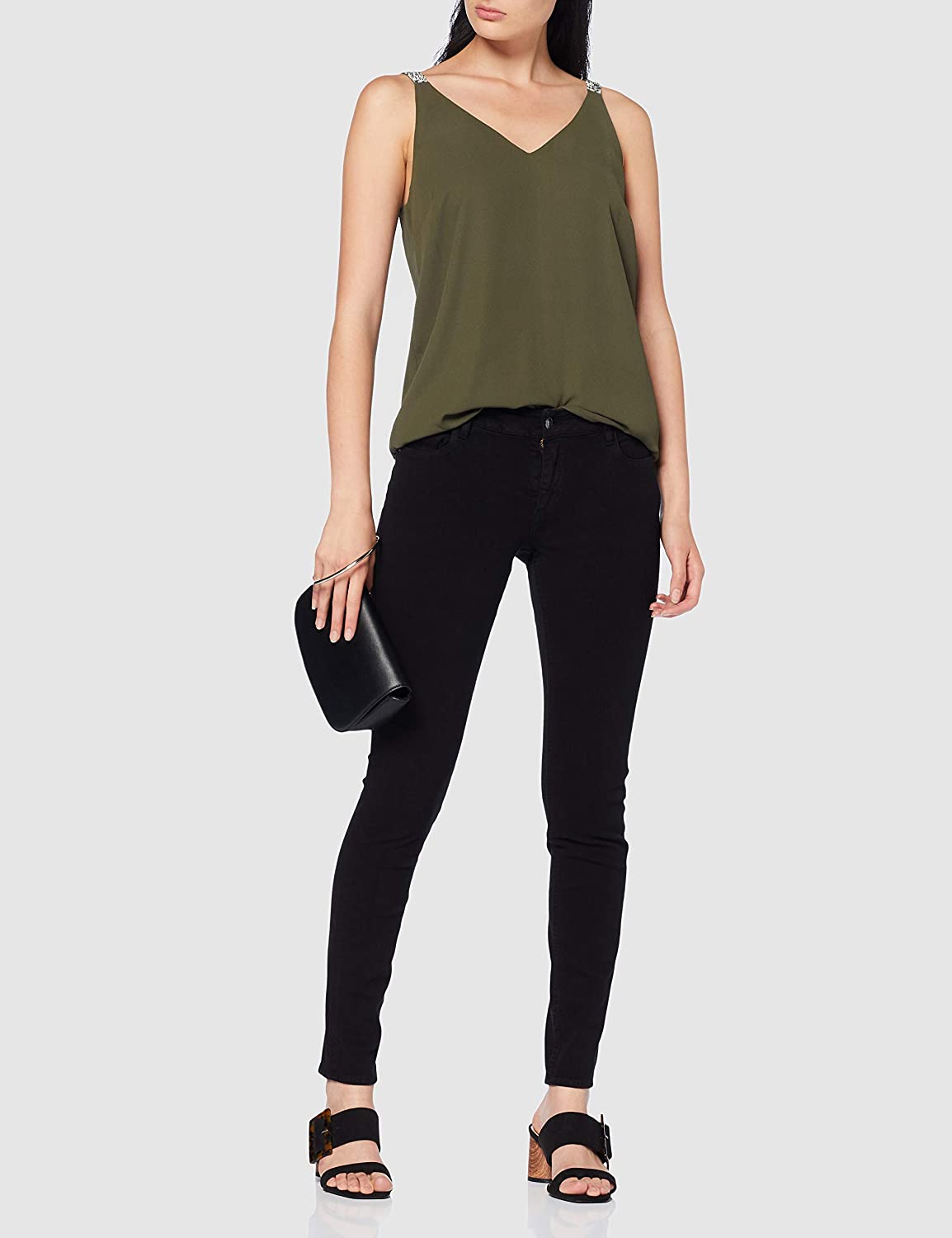 Dorothy Perkins Women's Glitter Strap Cami Blouse
