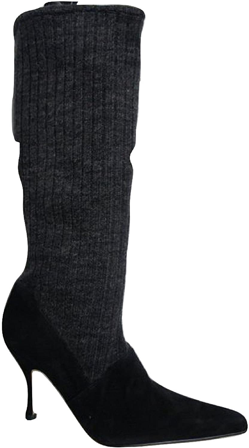 FAITH Knitted Suede Knee High Boots