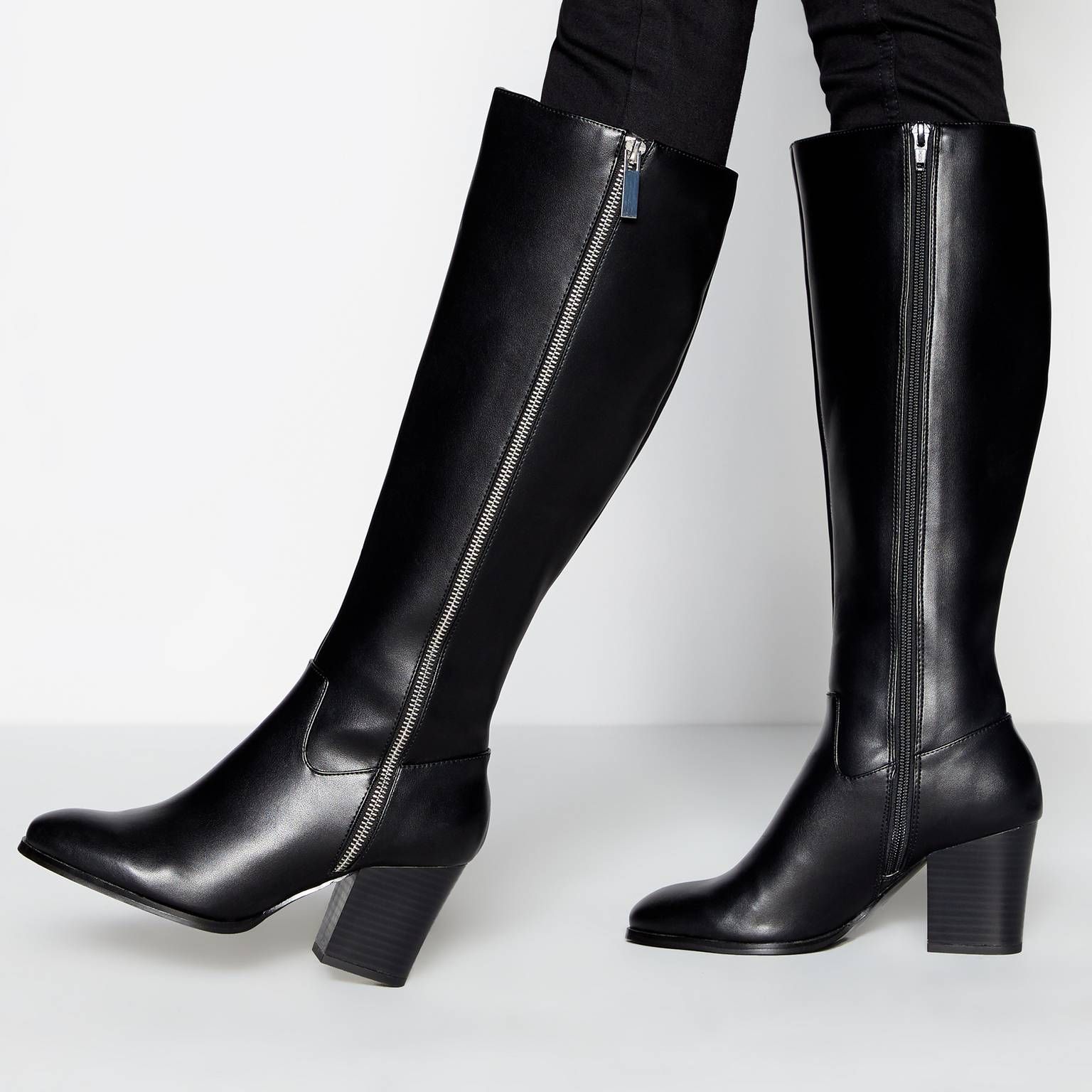 Faith Black 'Mich' High Heel Boots