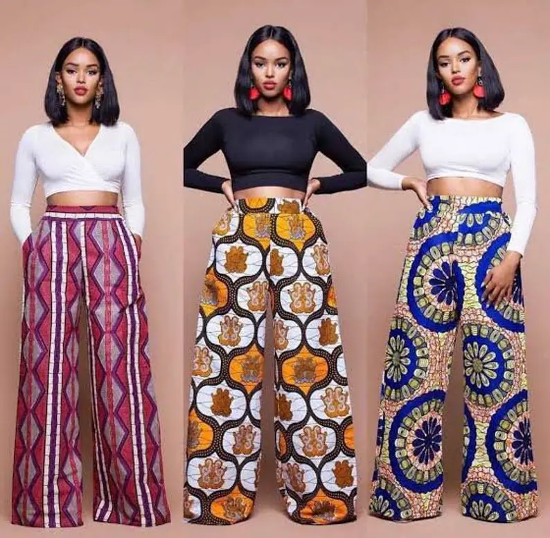 Faridah high waisted ankara trouser pants with pockets