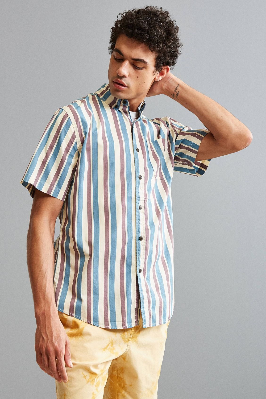 Katin Vertical Stripe Short Sleeve Button-Down Shirt