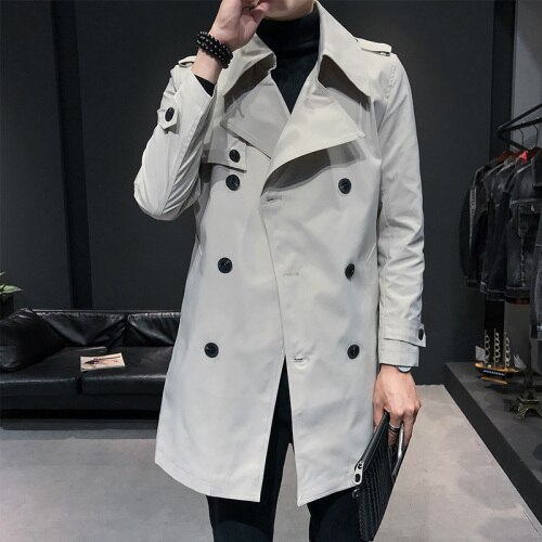 Mens Double Breasted Trench Coat