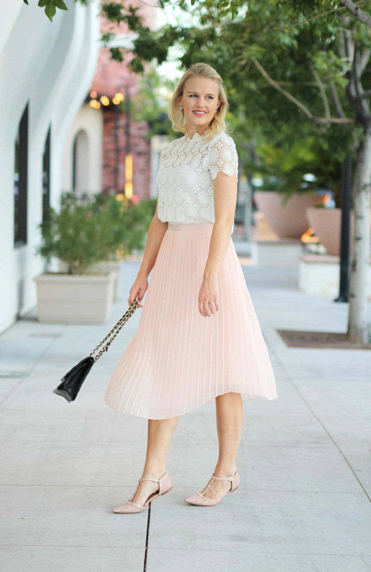 Pink Pleated Skirt