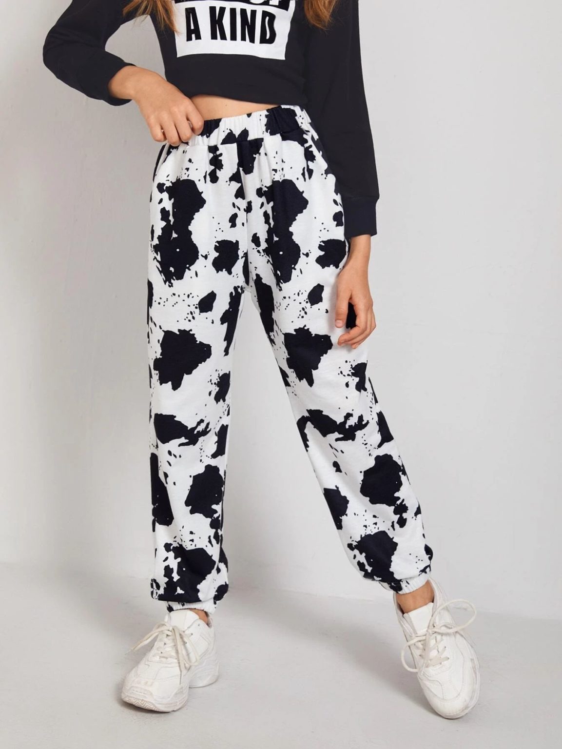 asos cow print pants