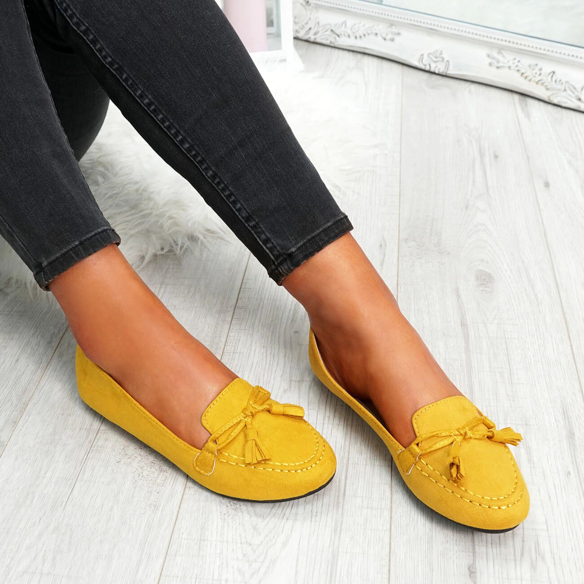Somme Yellow Bow Ballerinas
