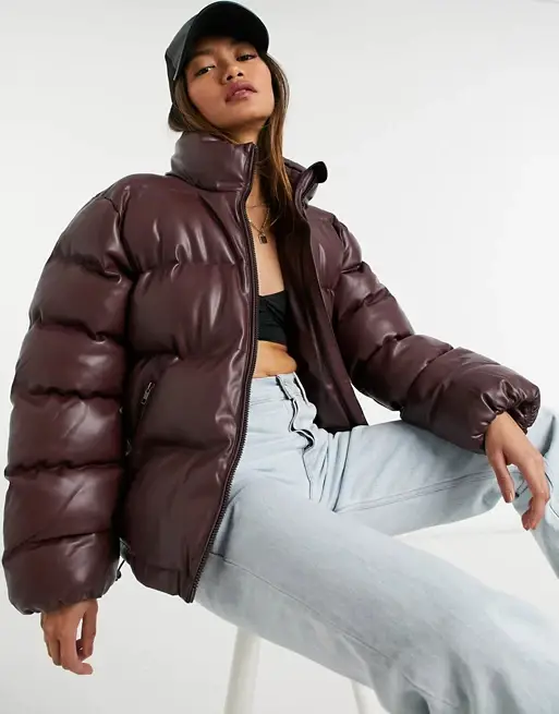 Steele Chariot puffer jacket in brown