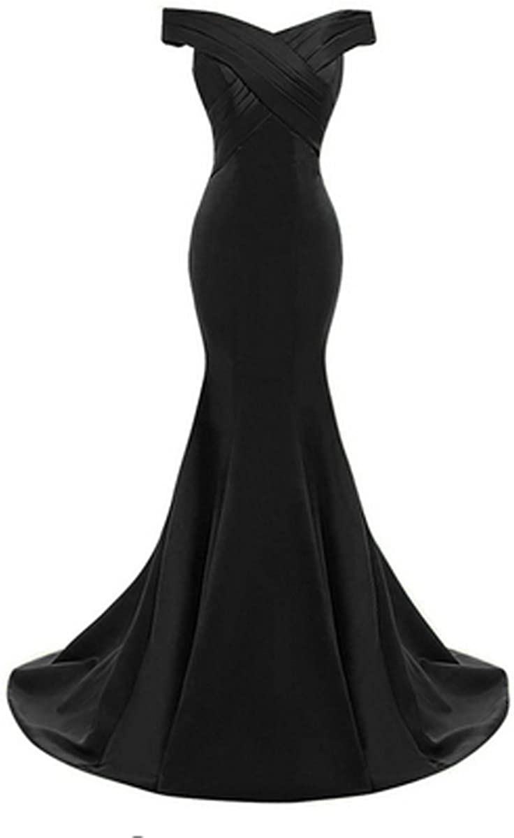 Vickyben Women's Vintage Off Shoulder Ruffles Mermaid Evening Dress