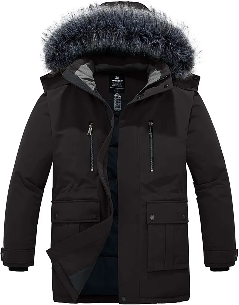 Mens Black Parka With Fur Hood A Basic Look The Streets Fashion