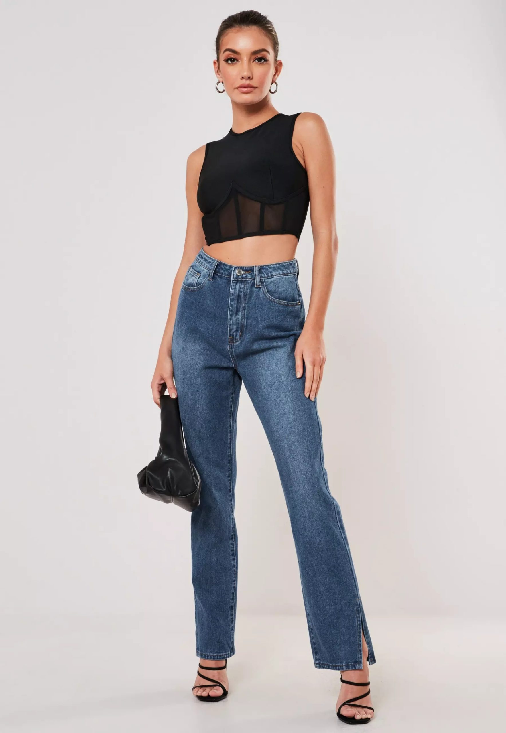 blue wrath high waisted split hem jeans