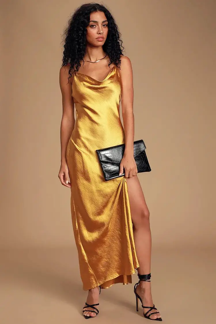 giselle cowl back slip dress