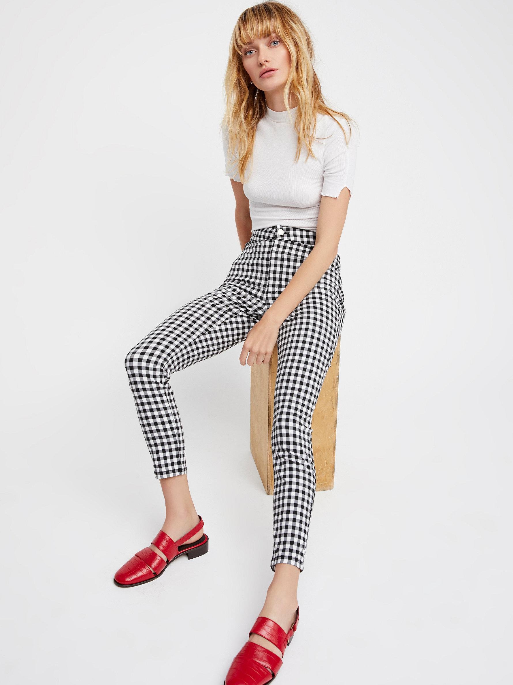 gingham pants zara