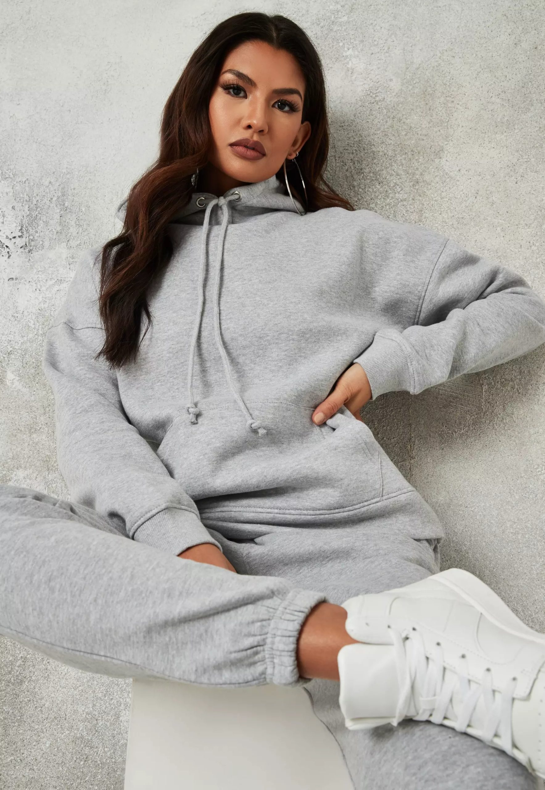 grey oversized basic hoodie