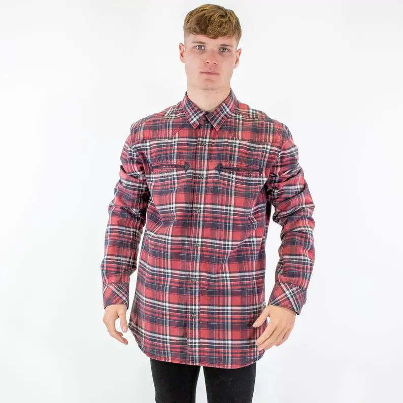 Levi's Shirt Checked Long Sleeve Casual Red - Men's