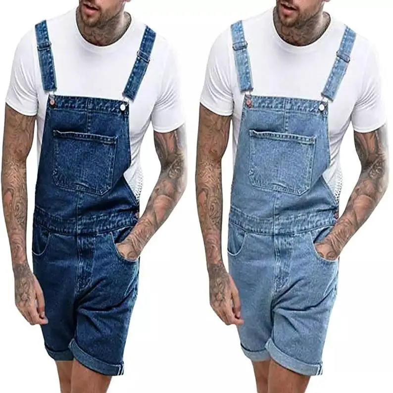 Mens short dungarees denim