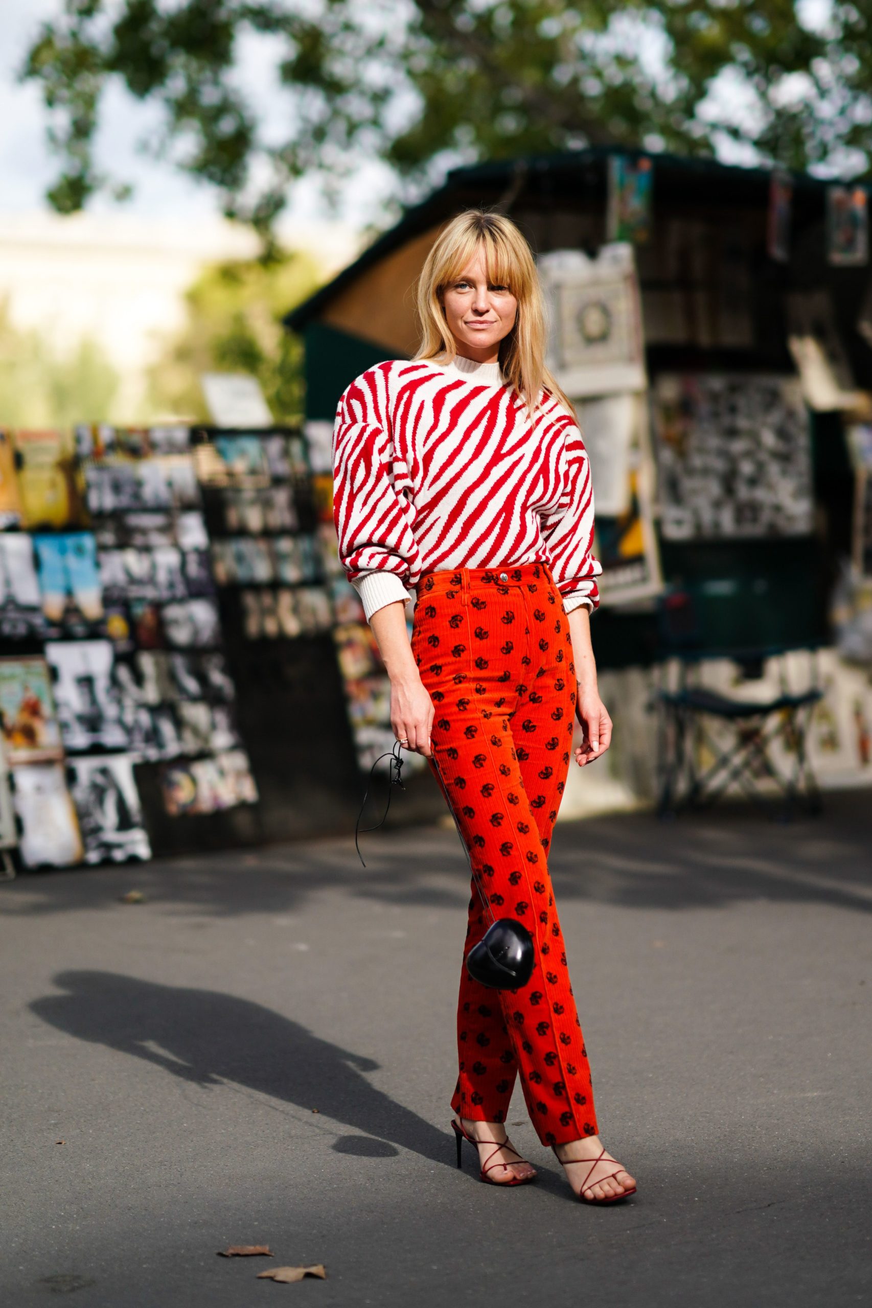 red patterned fashion