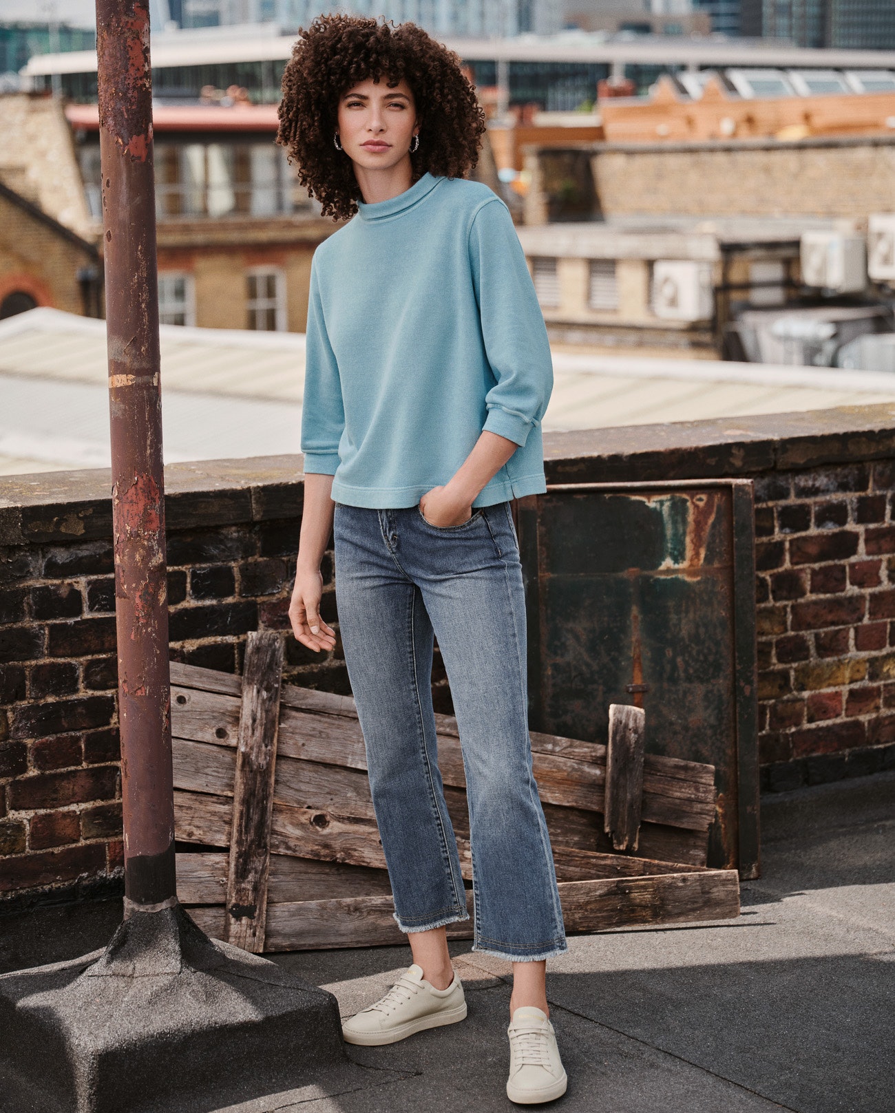 Cropped Kick-flare Jeans