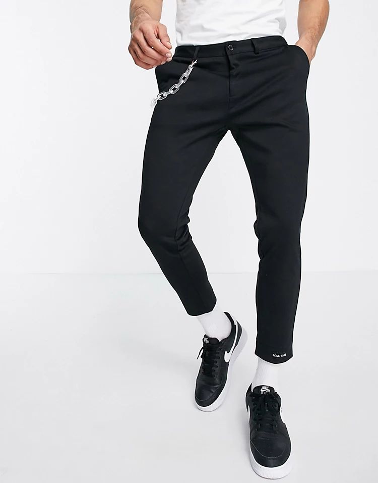 Mauvais lozere trousers with frosted chain in black