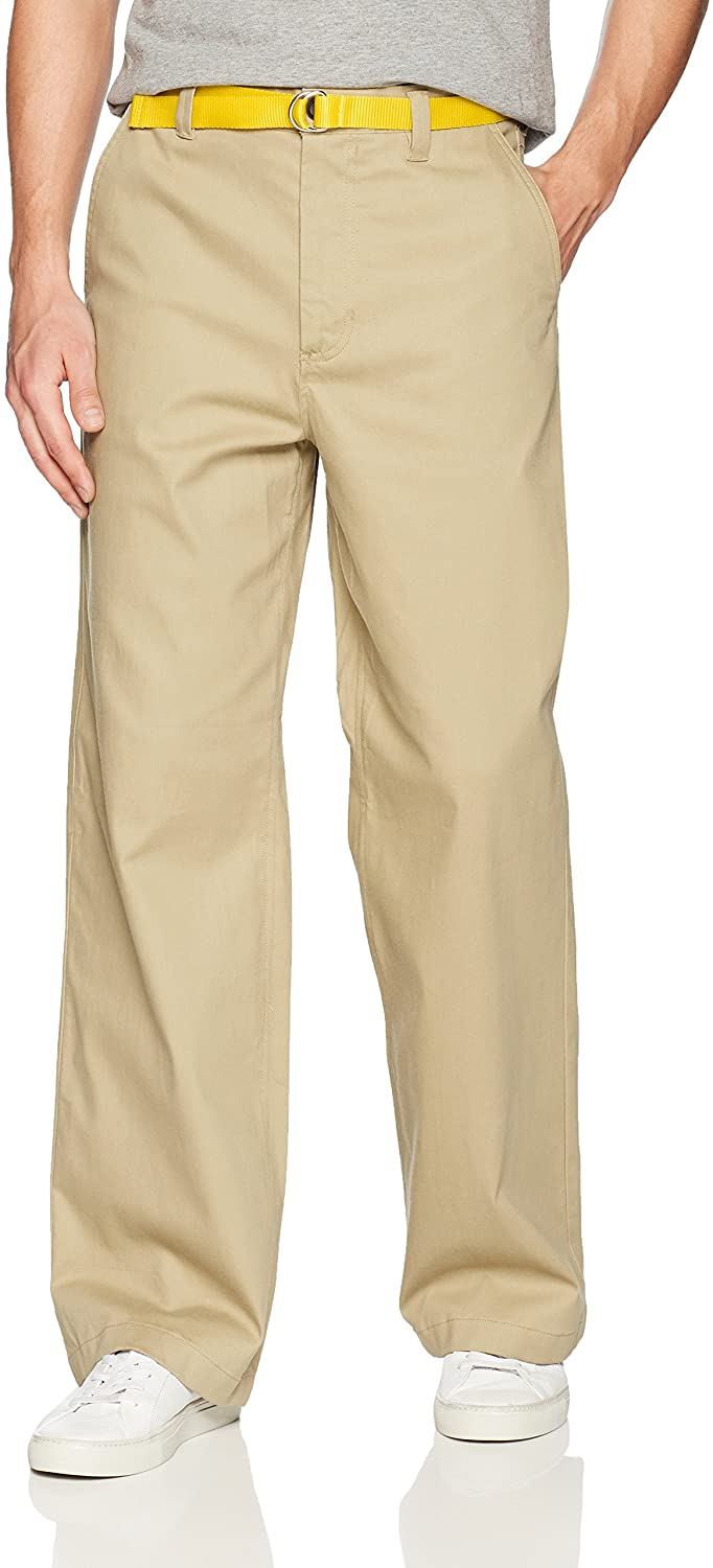 Perry Ellis Men's Modern Fit Wide Leg Chino Casual Pants