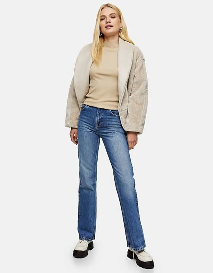 Topshop 90s flare jeans in mid blue