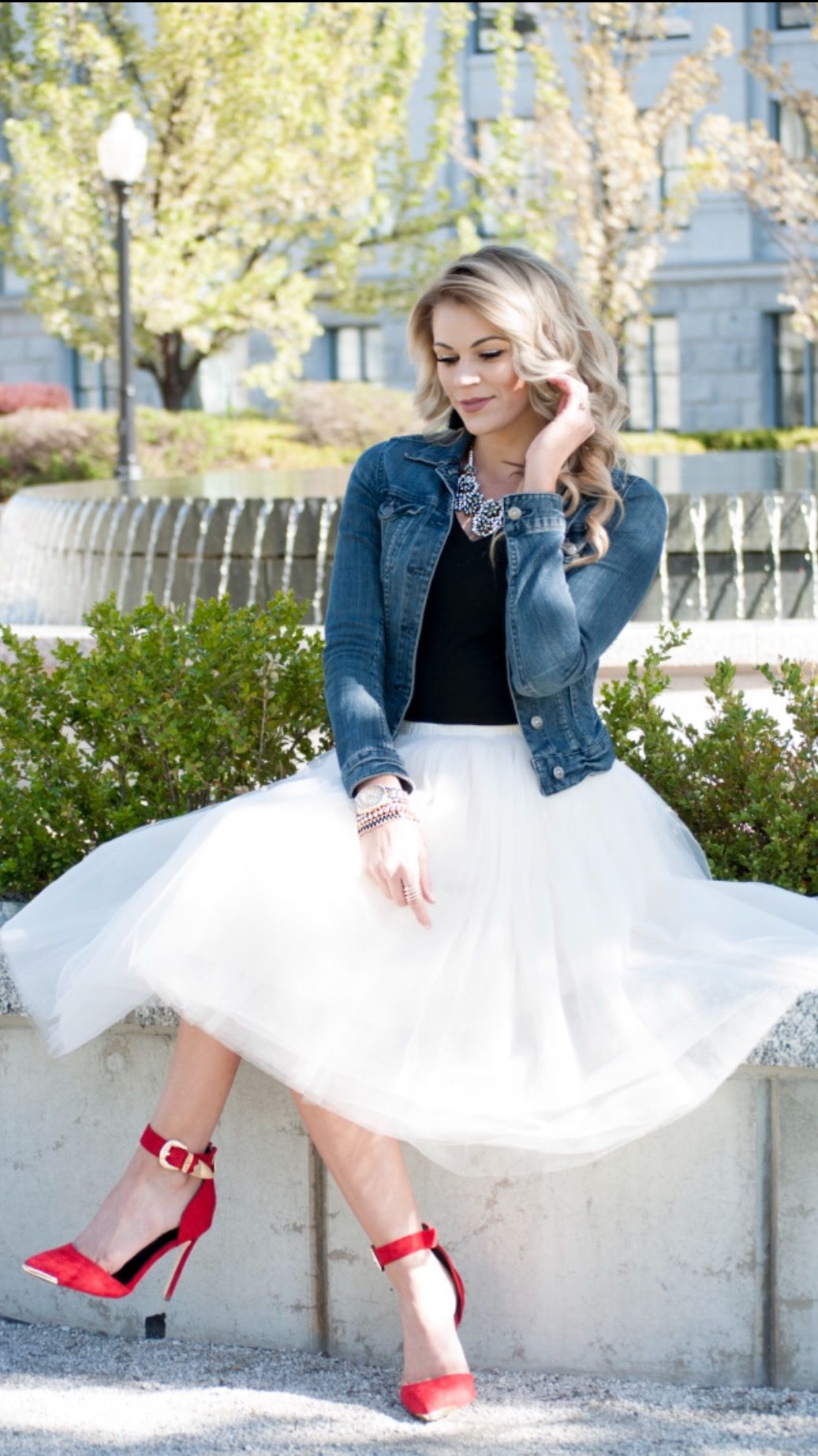 tulle skirt with Denim