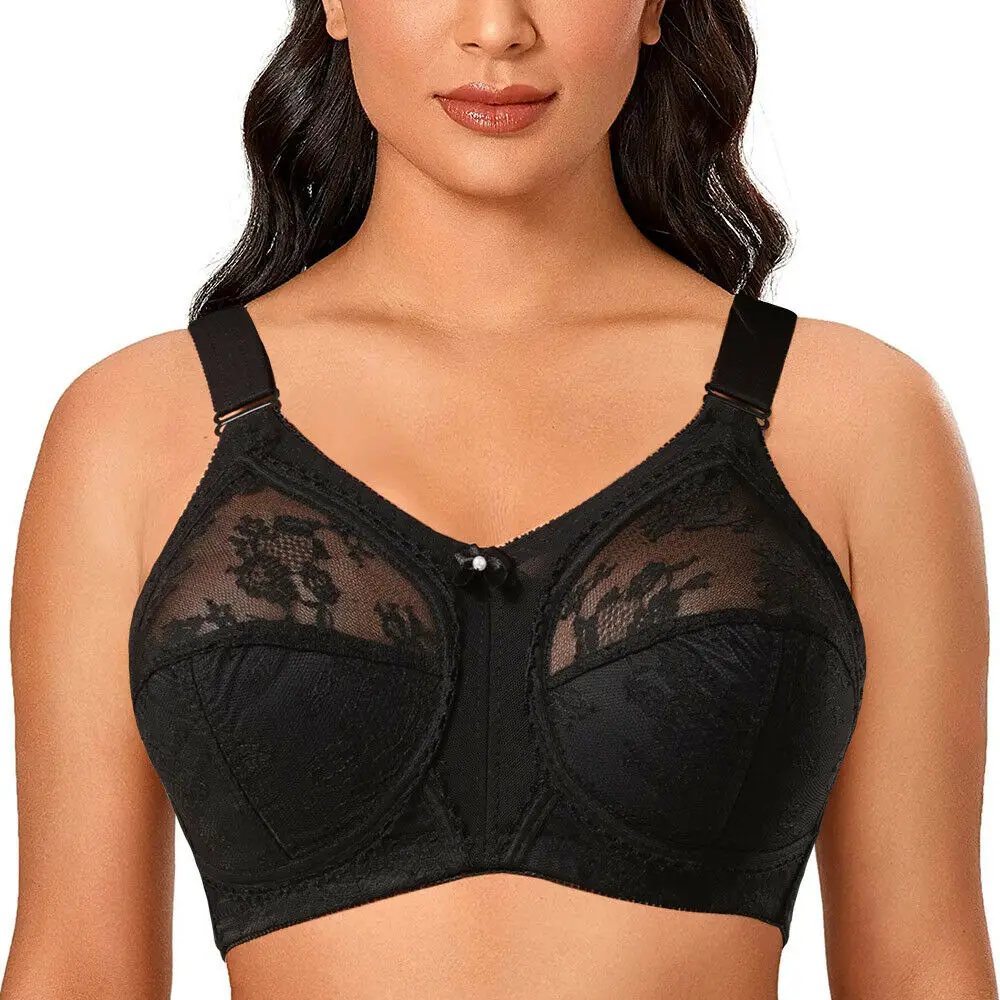 UK Ladies Plus Size Full coverage Bra Minimiser No Padded Non wired Comfort Soft