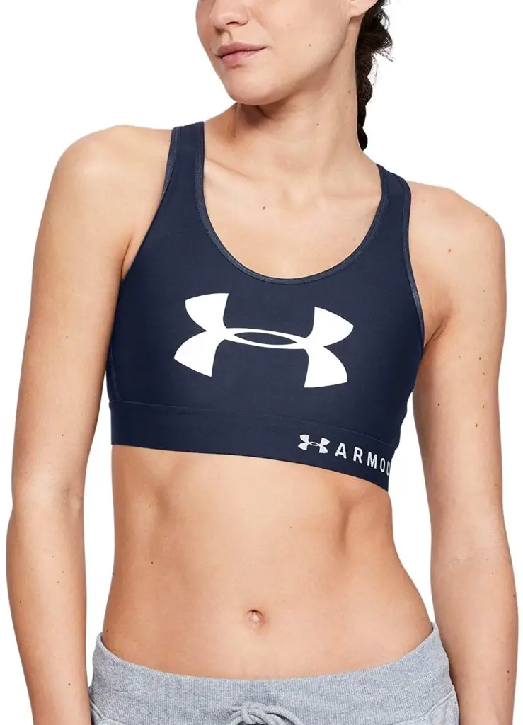 12. Under Armour Women Armour Mid Keyhole Graphic, Women's Compression Sports Bra